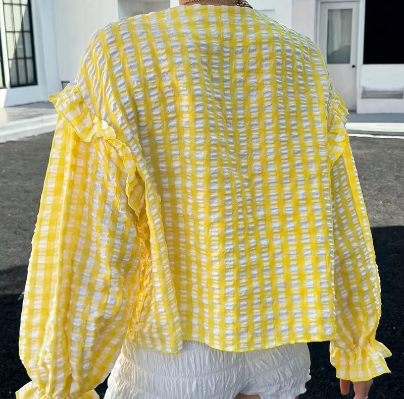 Camicetta quadri&volant