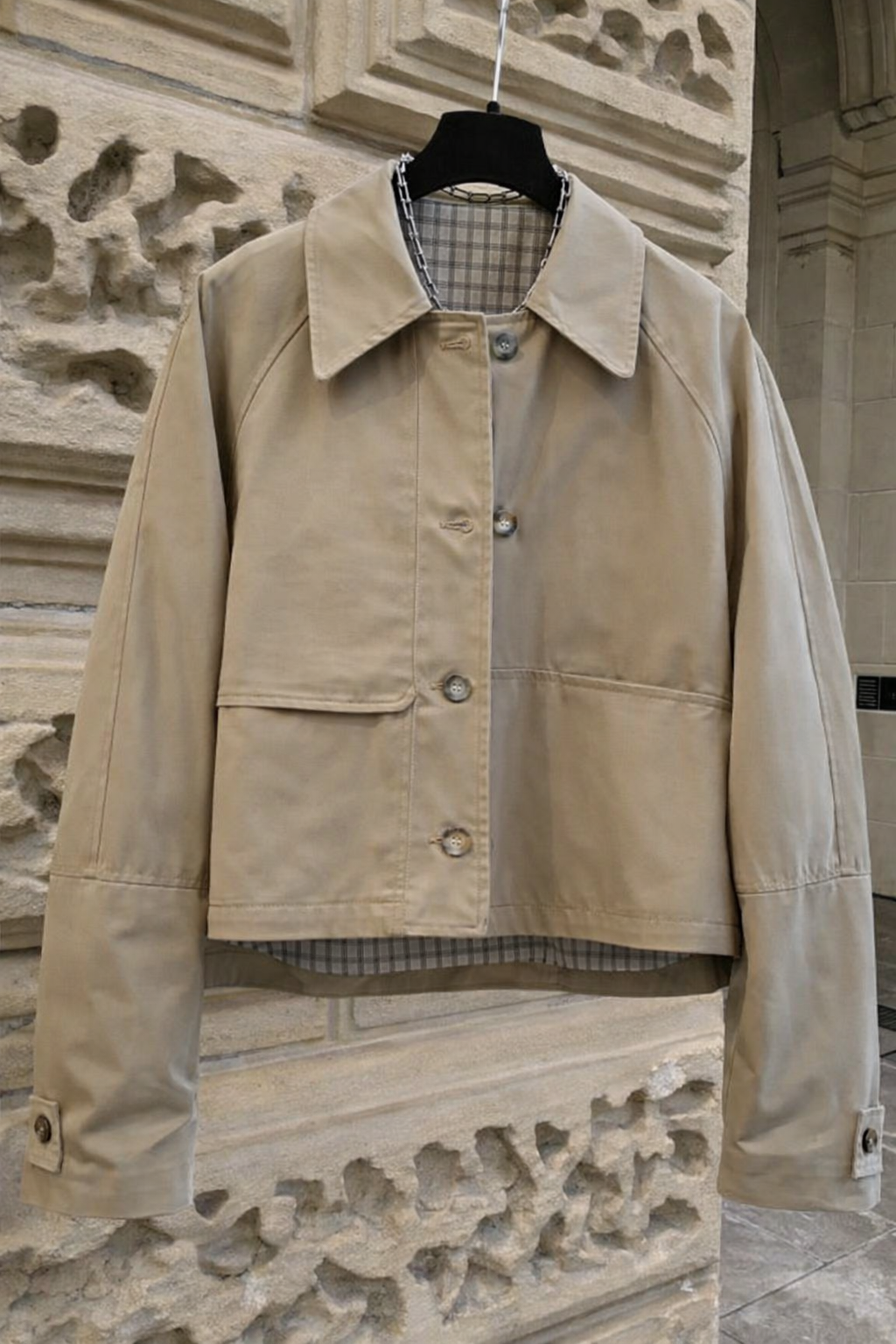 Giacca a vento interno quadri