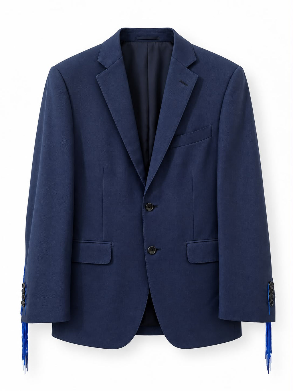 Giacca Sartoriale con Frange Blu