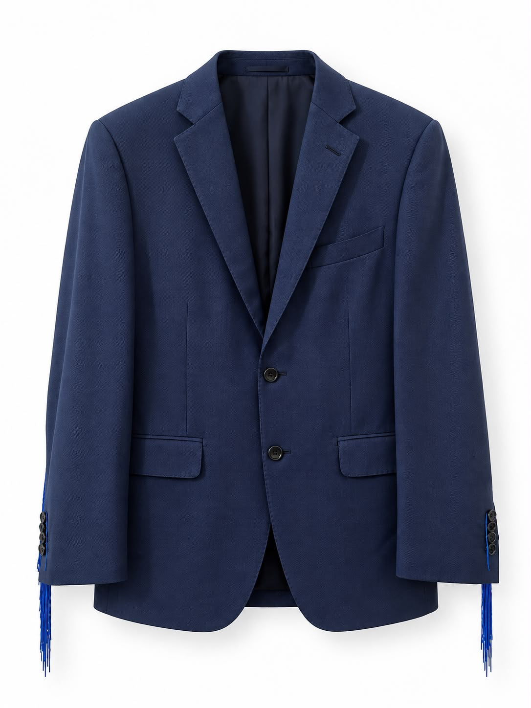 Giacca Sartoriale con Frange Blu