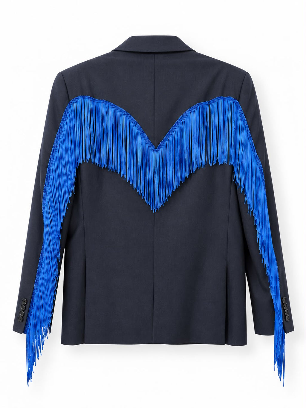 Giacca Sartoriale con Frange Blu