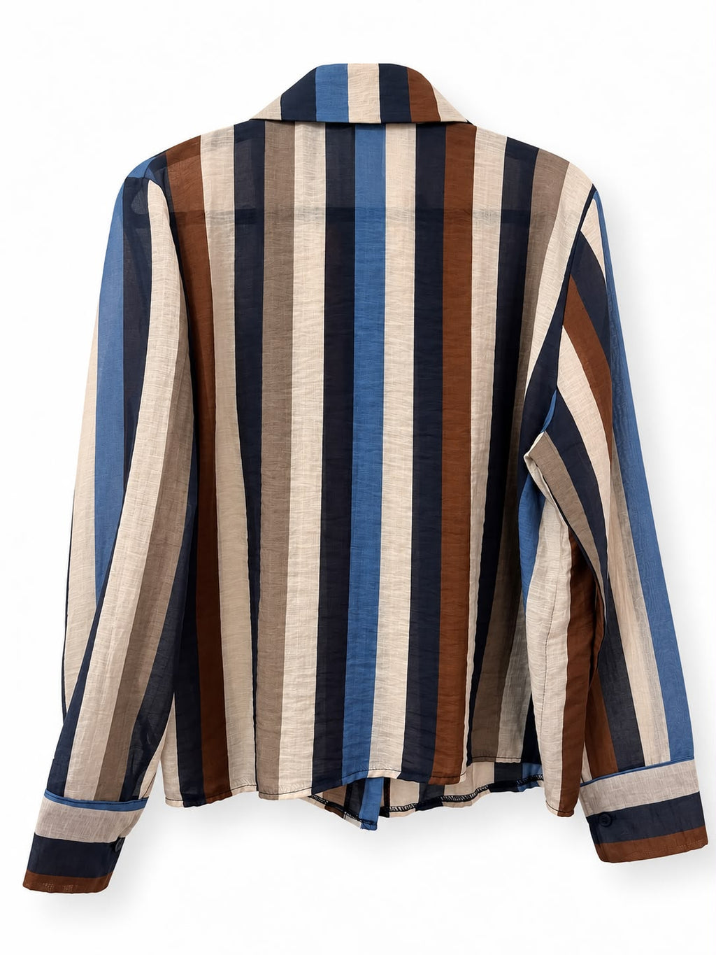 Camicia a Righe con Collo a Fiocco