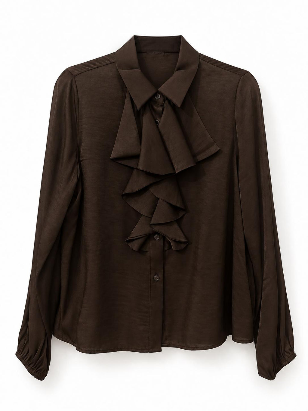 Camicia Marrone con Volant
