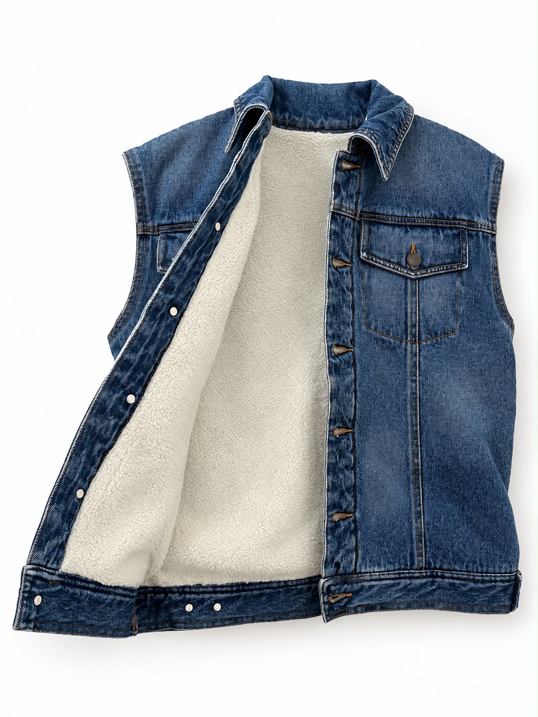 Gilet in Denim Imbottito