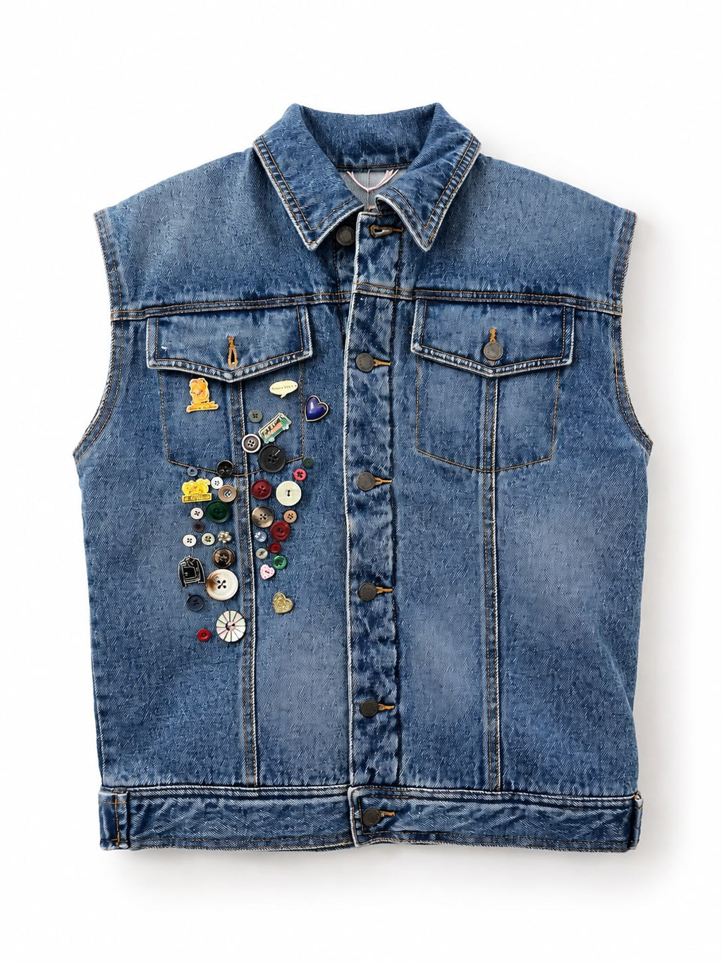 Gilet in Denim Imbottito