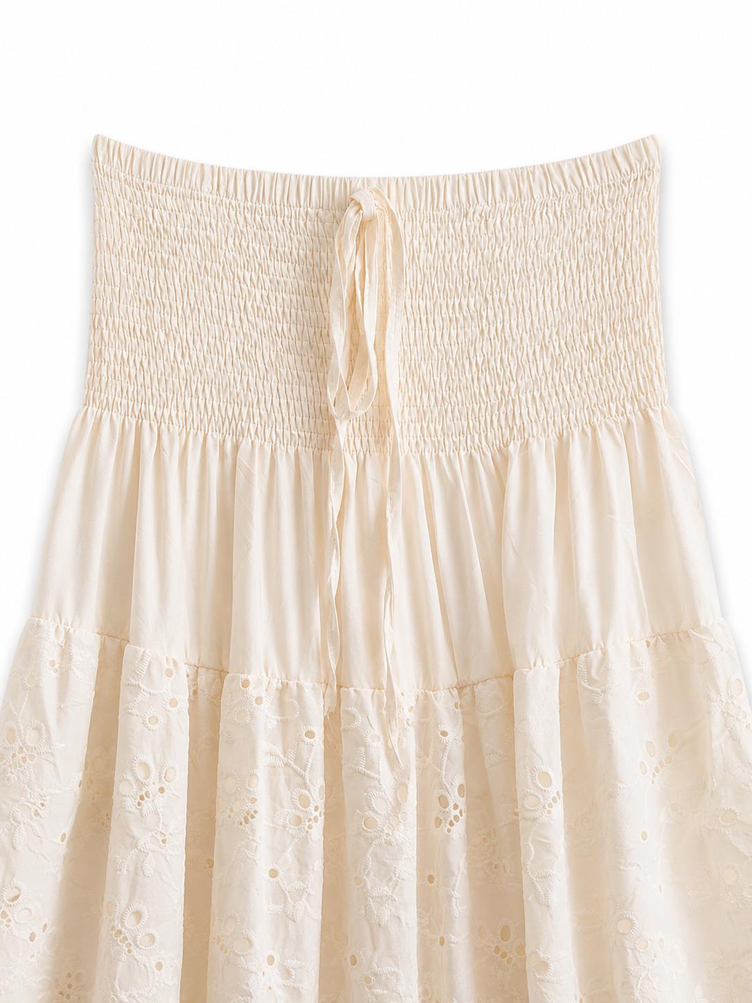 Gonna Broderie Ecrù