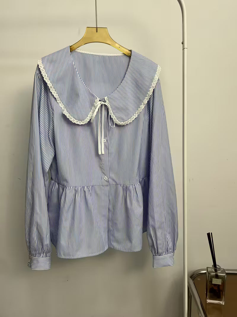 Camicetta righe con collettone